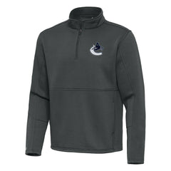 NHL Pewter Vancouver Canucks Antigua Twist Quarter-Zip Pullover Jacket