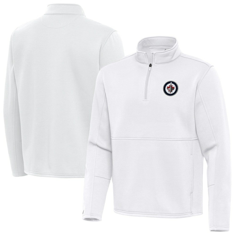 NHL White Winnipeg Jets Antigua Twist Quarter-Zip Pullover Jacket