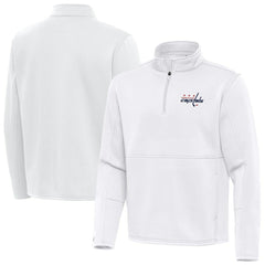 NHL White Washington Capitals Antigua Twist Quarter-Zip Pullover Jacket