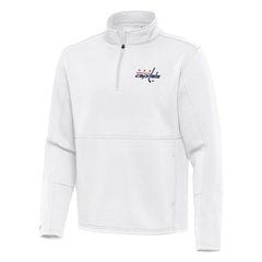 NHL White Washington Capitals Antigua Twist Quarter-Zip Pullover Jacket