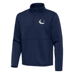 NHL Blue Vancouver Canucks Antigua Twist Quarter-Zip Pullover Jacket