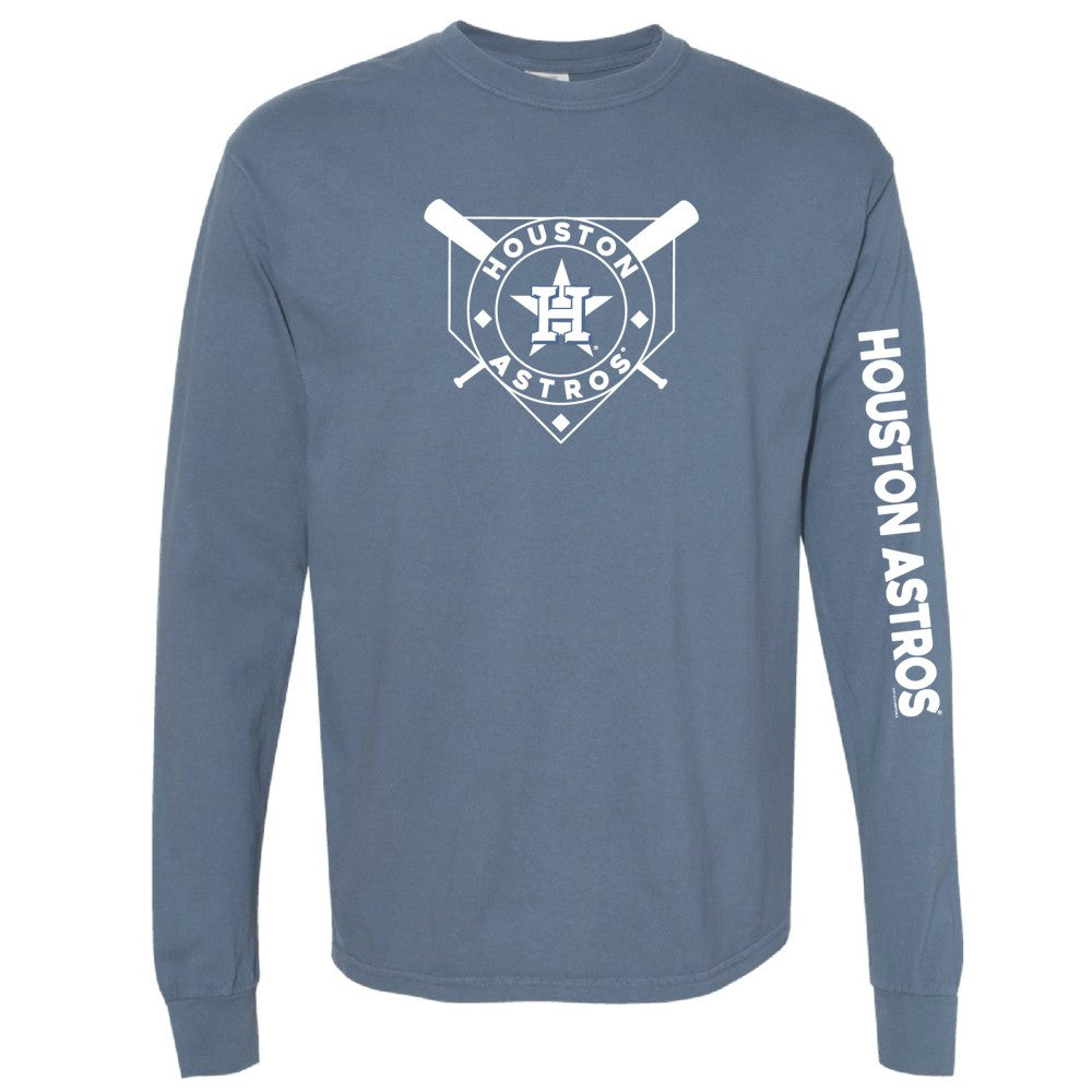 MLB Houston Astros Soft as a Grape Women's Pigment Dye Long Sleeve T-Shirt