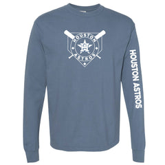 MLB Houston Astros Soft as a Grape Women's Pigment Dye Long Sleeve T-Shirt