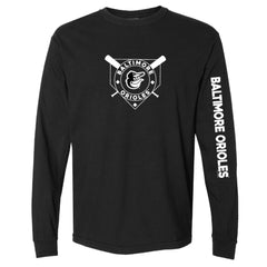 MLB Baltimore Orioles Soft as a Grape Women's Pigment Dye Long Sleeve T-Shirt
