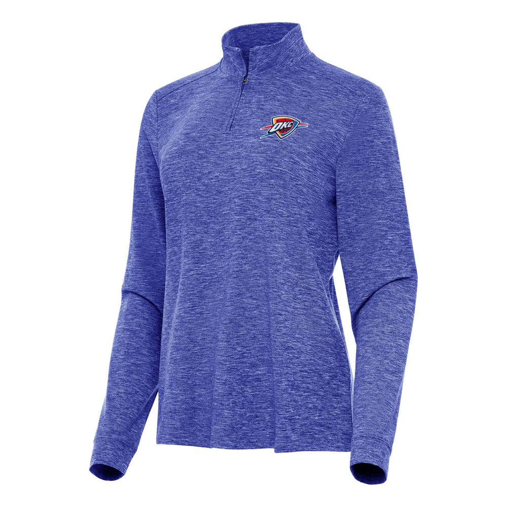 NBA Oklahoma City Thunder Antigua Women's Mentor Quarter-Zip Mock Long Sleeve Top