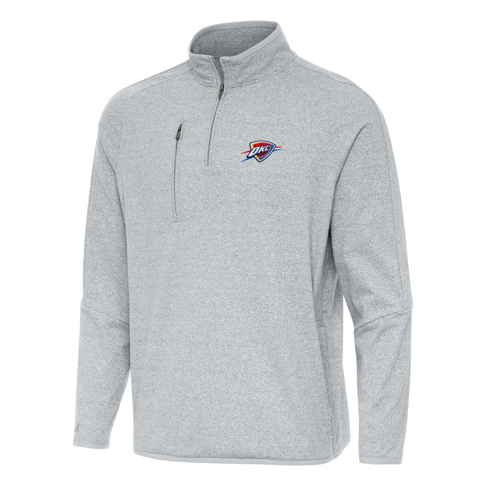 NBA Oklahoma City Thunder Antigua Certain Quarter-Zip Tri-Blend Sweatshirt