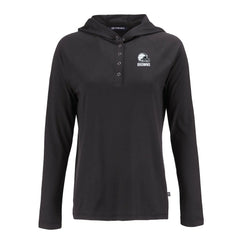 Cutter & Buck Women's Coastline Epic Comfort Eco Recycled Quarter-Snap Long Sleeve Hoodie T-Shirt - Cleveland Browns