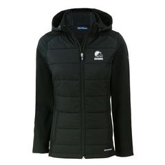 Cutter & Buck Women's Evoke Hybrid Eco Softshell Recycled Full-Zip Hooded Jacket - Cleveland Browns