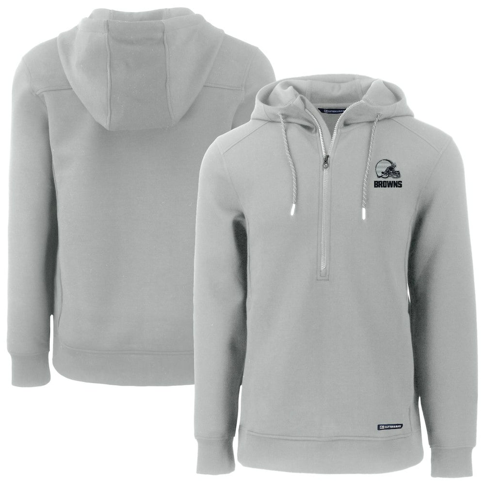 Cutter & Buck Roam Eco Recycled Half-Zip Pullover Hoodie - Cleveland Browns
