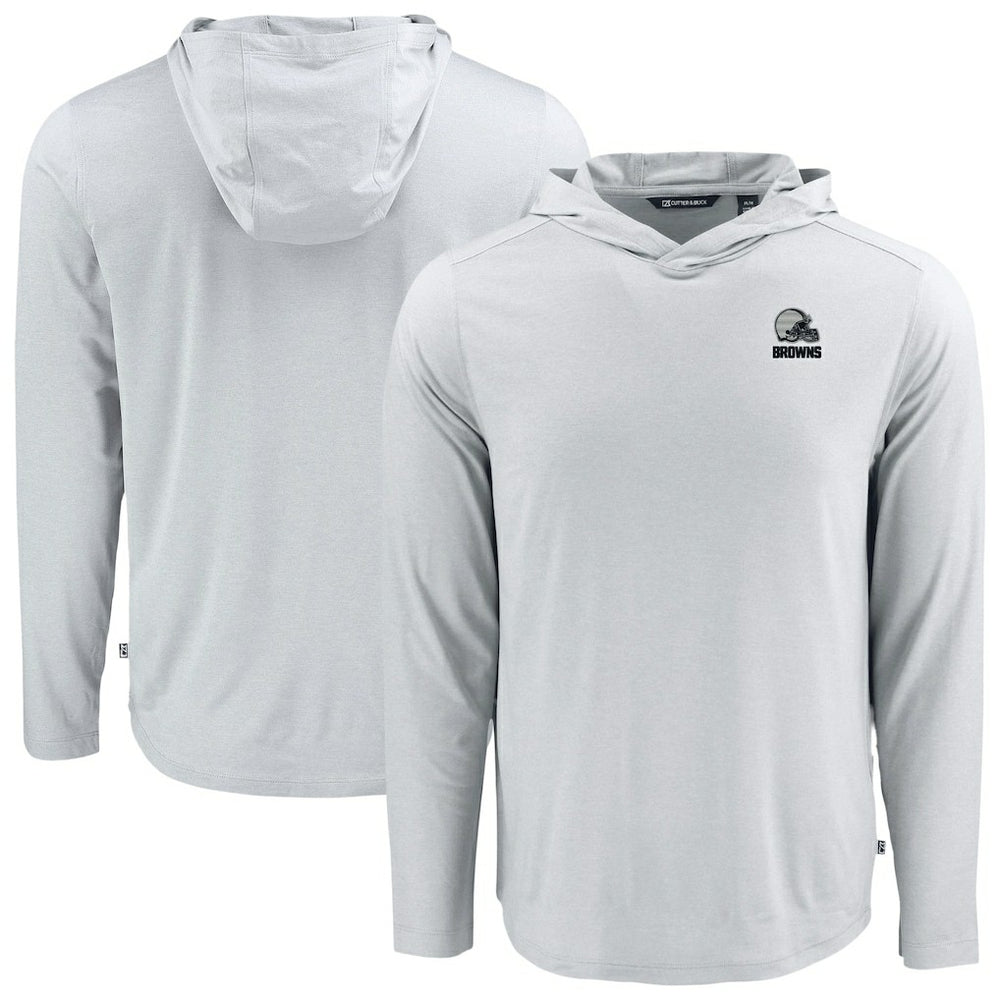 Cutter & Buck Coastline Epic Comfort Eco Recycled Long Sleeve Hooded T-Shirt - Cleveland Browns