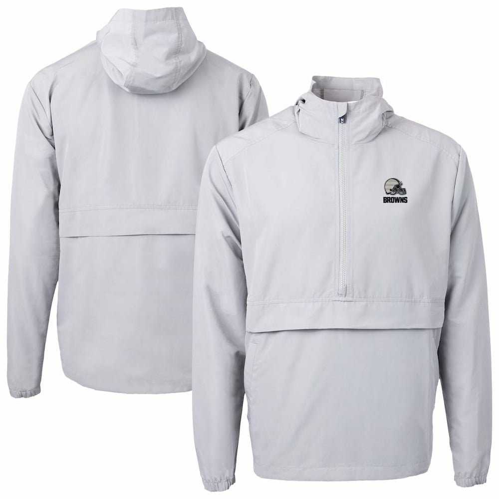 Cutter & Buck Charter Eco Recycled Anorak Half-Zip Hoodie Jacket - Cleveland Browns