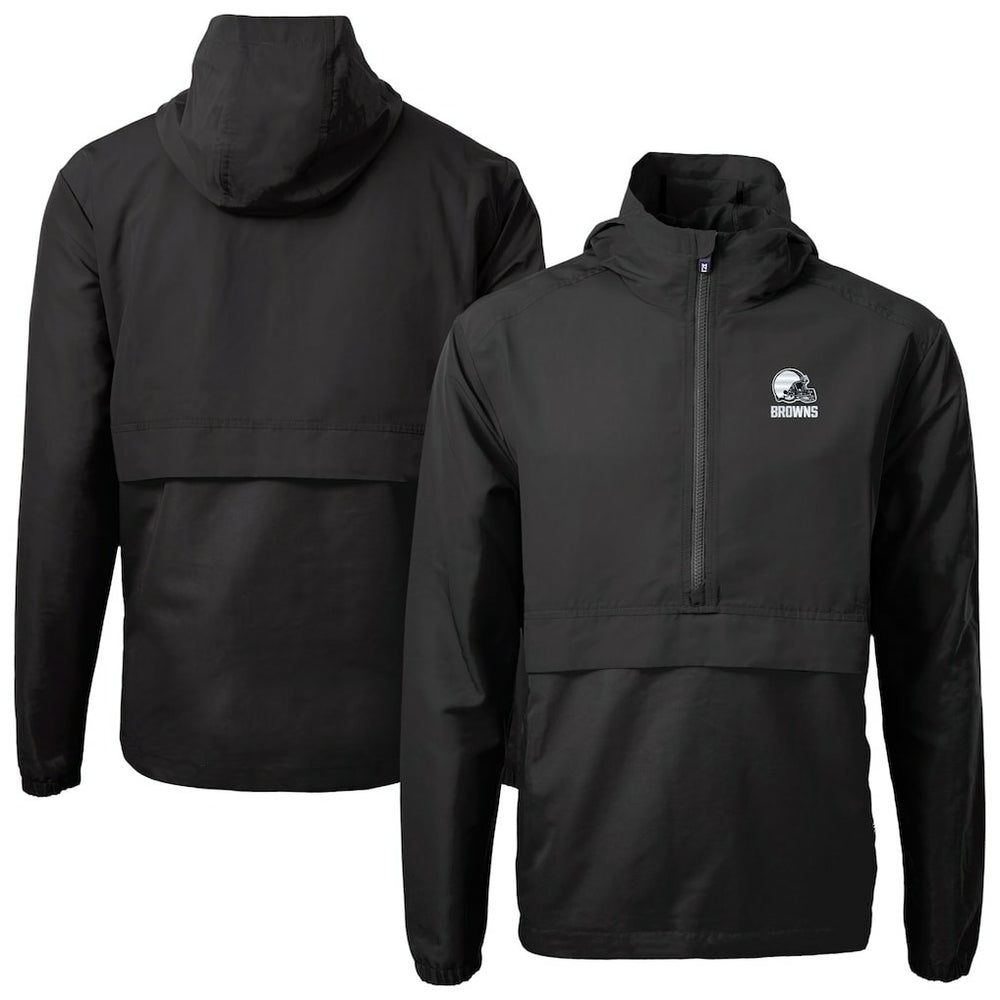 Cutter & Buck Charter Eco Recycled Anorak Half-Zip Hoodie Jacket - Cleveland Browns