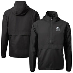 Cutter & Buck Charter Eco Recycled Anorak Half-Zip Hoodie Jacket - Cleveland Browns