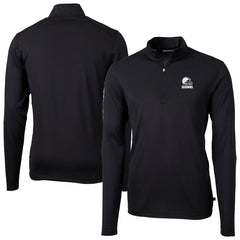 Cutter & Buck Big & Tall Virtue Eco Pique Recycled Quarter-Zip Pullover Top - Cleveland Browns