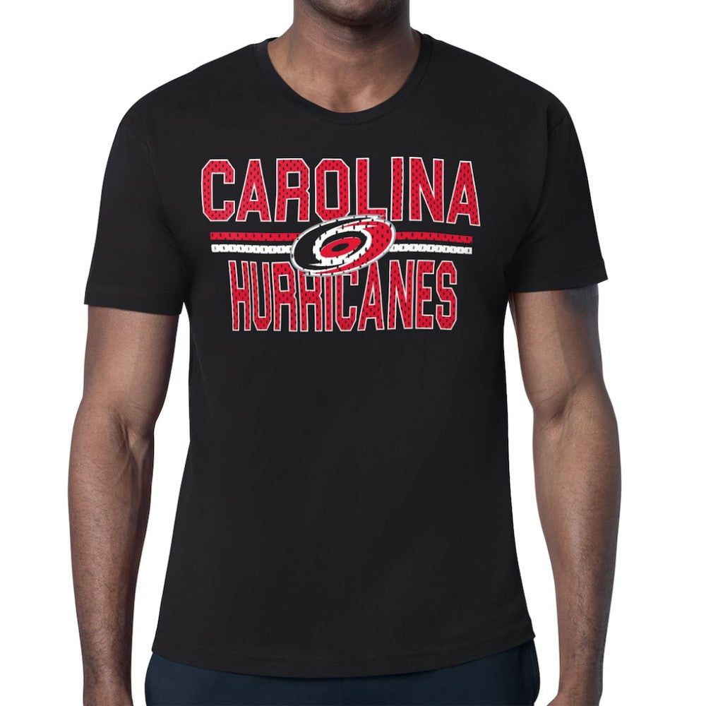 NHL Black Carolina Hurricanes Starter Mesh Look Team Name T-Shirt