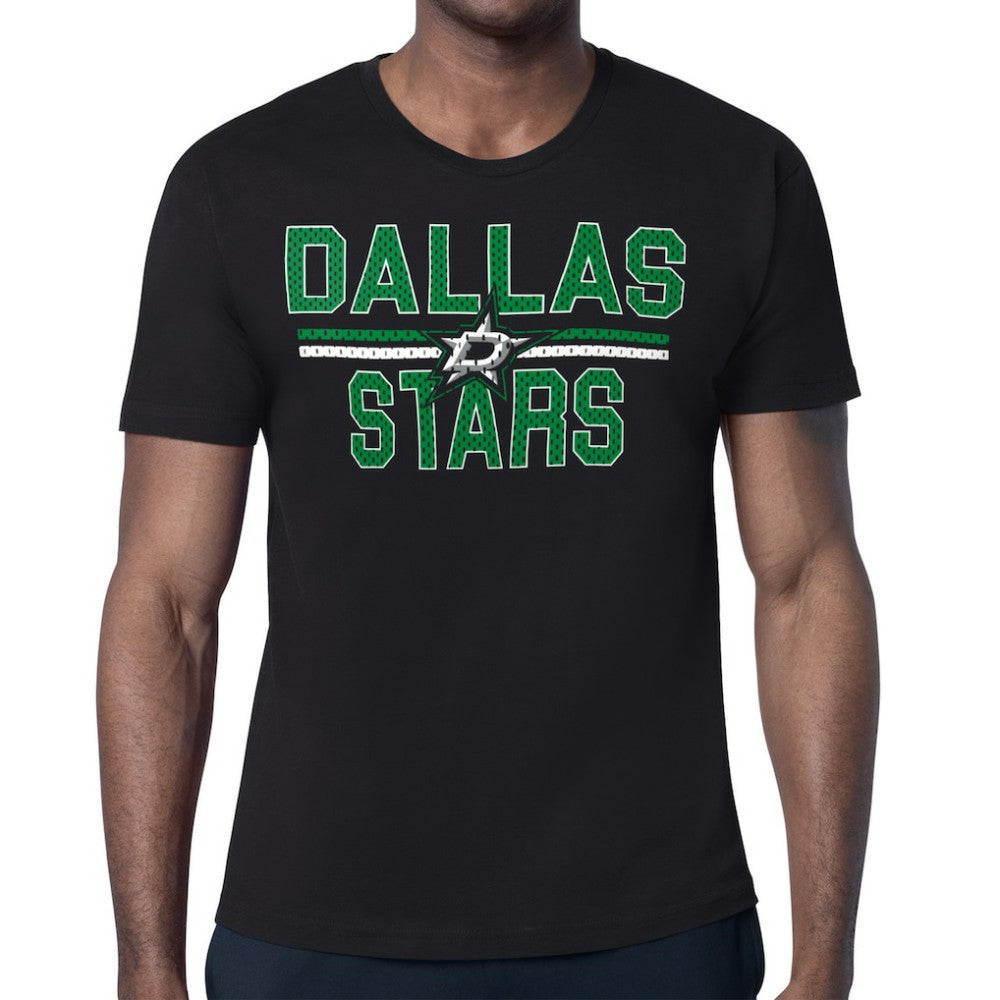 NHL Black Dallas Stars Starter Mesh Look Team Name T-Shirt