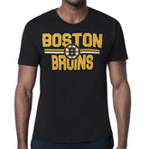 NHL Black Boston Bruins Starter Mesh Look Team Name T-Shirt