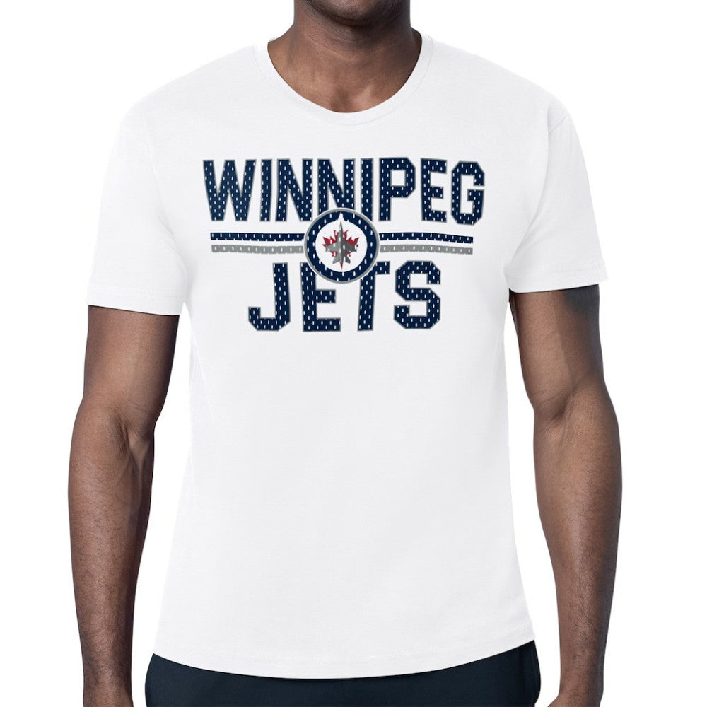 NHL White Winnipeg Jets Starter Mesh Look Team Name T-Shirt