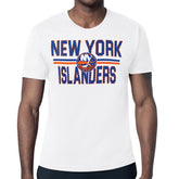 NHL White New York Islanders Starter Mesh Look Team Name T-Shirt