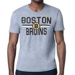 NHL Heather Gray Boston Bruins Starter Mesh Look Team Name T-Shirt