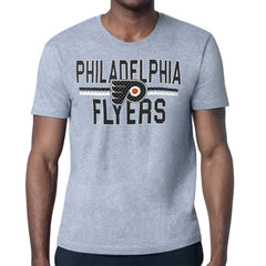 NHL Heather Gray Philadelphia Flyers Starter Mesh Look Team Name T-Shirt