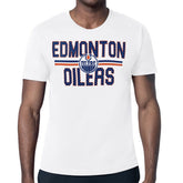 NHL White Edmonton Oilers Starter Mesh Look Team Name T-Shirt