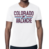 NHL White Colorado Avalanche Starter Mesh Look Team Name T-Shirt