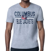 NHL Heather Gray Columbus Blue Jackets Starter Mesh Look Team Name T-Shirt