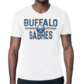 NHL White Buffalo Sabres Starter Mesh Look Team Name T-Shirt