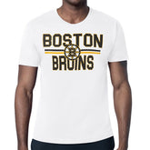 NHL White Boston Bruins Starter Mesh Look Team Name T-Shirt