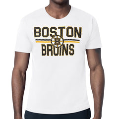 NHL White Boston Bruins Starter Mesh Look Team Name T-Shirt