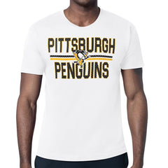 NHL White Pittsburgh Penguins Starter Mesh Look Team Name T-Shirt