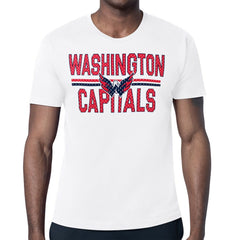 NHL White Washington Capitals Starter Mesh Look Team Name T-Shirt