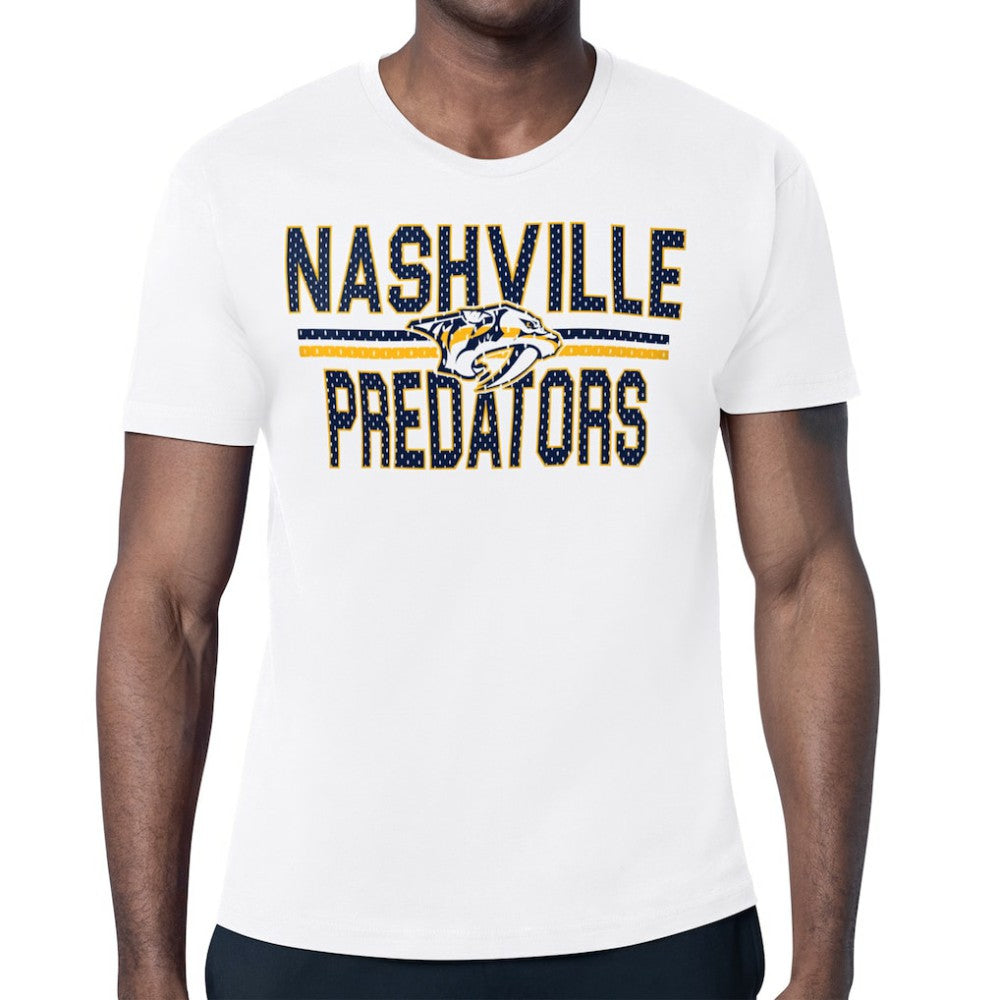 NHL White Nashville Predators Starter Mesh Look Team Name T-Shirt