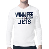 NHL White Winnipeg Jets Starter Mesh Look Team Name Long Sleeve T-Shirt