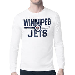 NHL White Winnipeg Jets Starter Mesh Look Team Name Long Sleeve T-Shirt