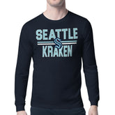 NHL Deep Sea Blue Seattle Kraken Starter Mesh Look Team Name Long Sleeve T-Shirt