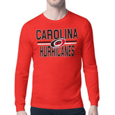 NHL Red Carolina Hurricanes Starter Mesh Look Team Name Long Sleeve T-Shirt