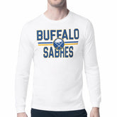 NHL White Buffalo Sabres Starter Mesh Look Team Name Long Sleeve T-Shirt