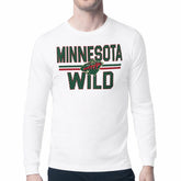 NHL White Minnesota Wild Starter Mesh Look Team Name Long Sleeve T-Shirt