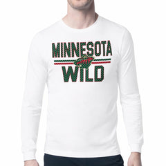 NHL White Minnesota Wild Starter Mesh Look Team Name Long Sleeve T-Shirt