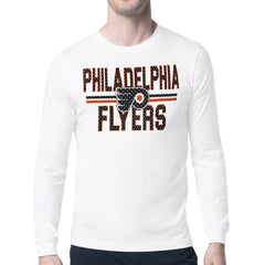 NHL White Philadelphia Flyers Starter Mesh Look Team Name Long Sleeve T-Shirt