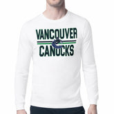 NHL White Vancouver Canucks Starter Mesh Look Team Name Long Sleeve T-Shirt