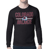 NHL Black Colorado Avalanche Starter Mesh Look Team Name Long Sleeve T-Shirt