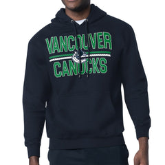 NHL Navy Vancouver Canucks Starter Mesh Look Team Name Logo Tri-Blend Pullover Hoodie