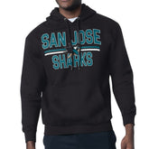 NHL Black San Jose Sharks Starter Mesh Look Team Name Logo Tri-Blend Pullover Hoodie