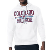 NHL White Colorado Avalanche Starter Mesh Look Team Name Logo Tri-Blend Pullover Hoodie