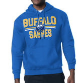 NHL Royal Buffalo Sabres Starter Mesh Look Team Name Logo Tri-Blend Pullover Hoodie