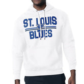 NHL White St. Louis Blues Starter Mesh Look Team Name Logo Tri-Blend Pullover Hoodie
