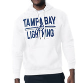 NHL White Tampa Bay Lightning Starter Mesh Look Team Name Logo Tri-Blend Pullover Hoodie